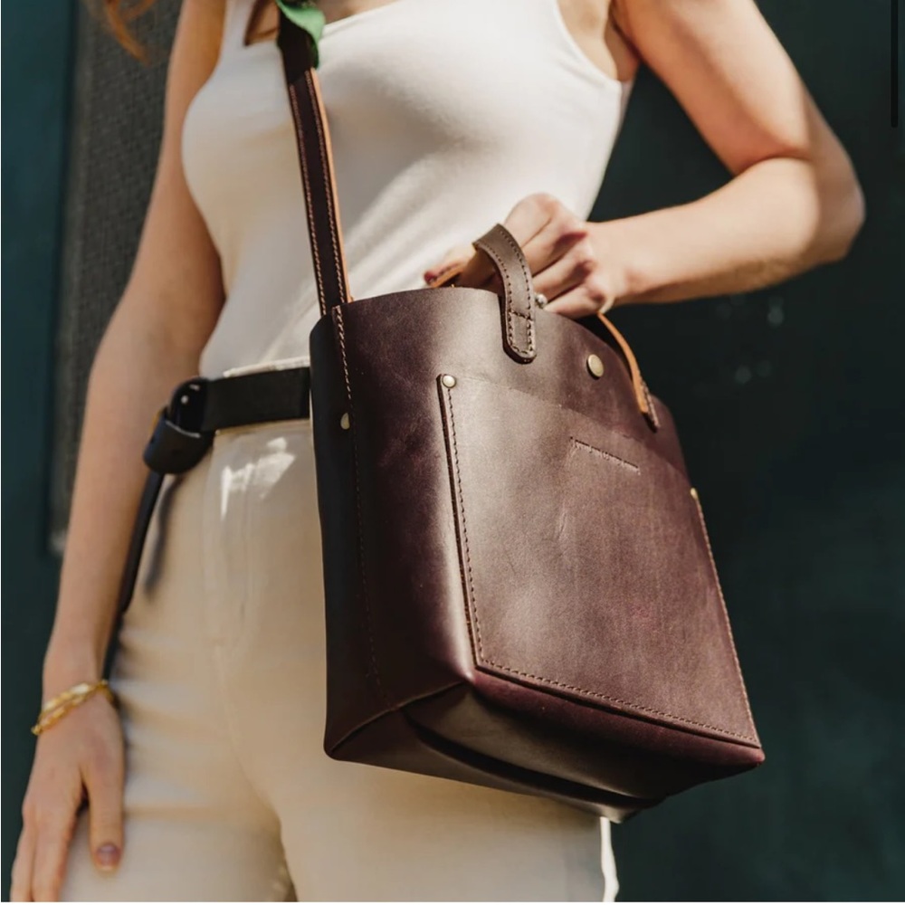 Portland Leather Goods mini crossbody tote